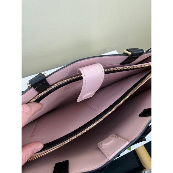 Kate Spade Hayes Large Satchel | Structured Leather Handbag | Classic Work Tote - Picture 7 of 11